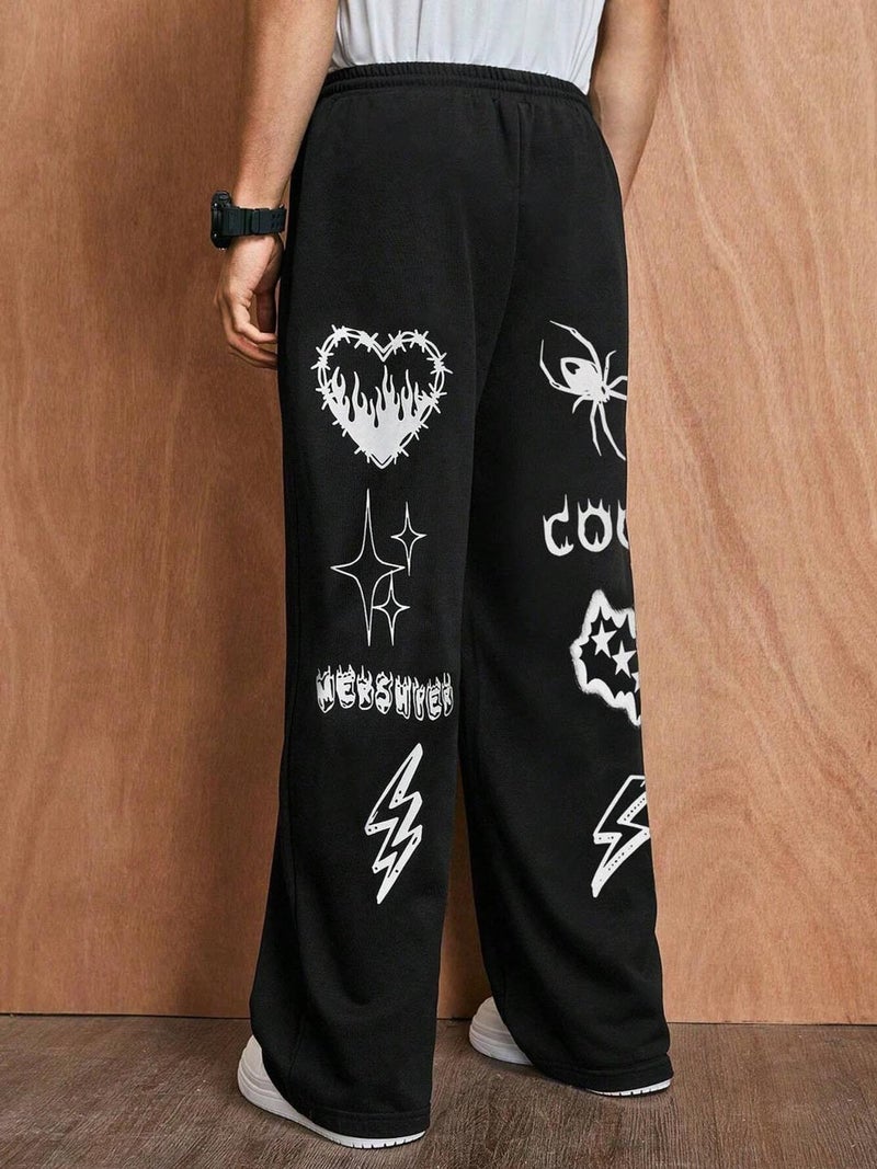FLYNOFF Black Cool Printed Loose Fit Track Pant - Image 3